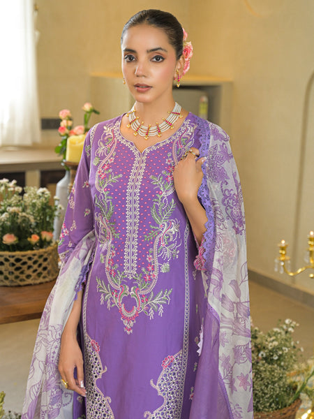 Royal Bloom Purple Heavy Floral Embroidered Kurta Set