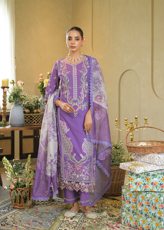 Royal Bloom Purple Heavy Floral Embroidered Kurta Set