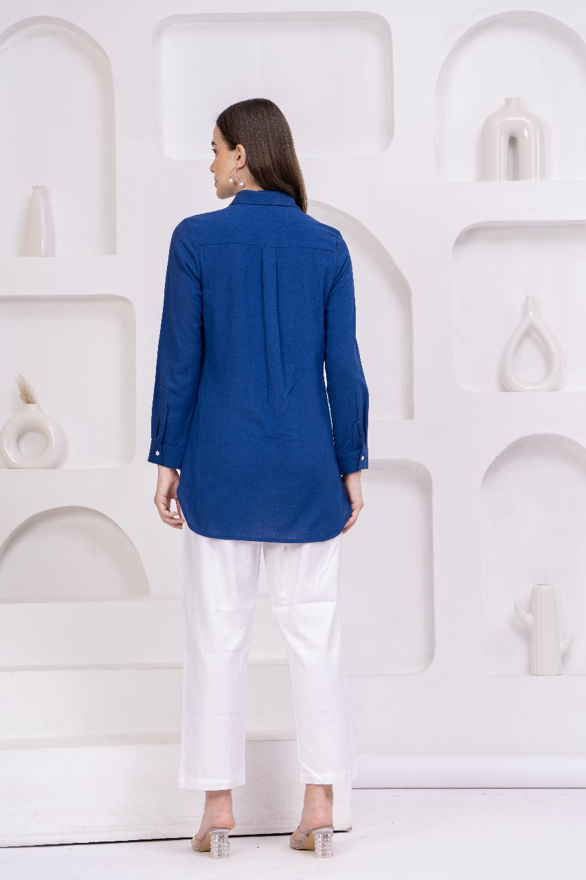 blue shirt 