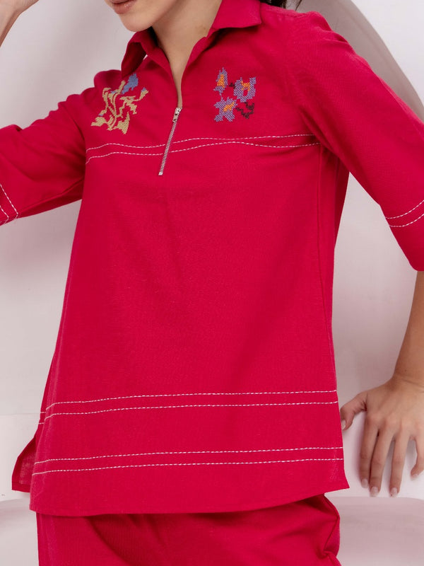 Red co ord set for women 