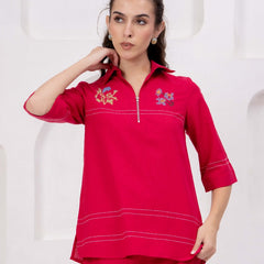 Red co ord set for women 