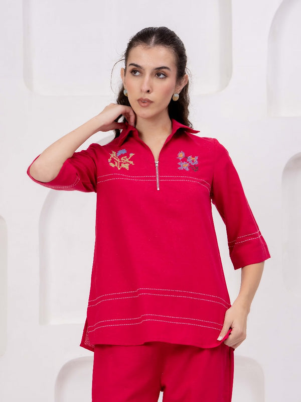 Red co ord set for women 