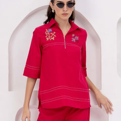 Red co ord set for women 