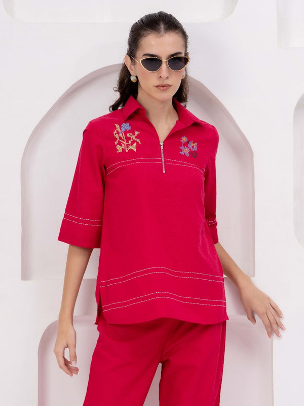 Red co ord set for women 