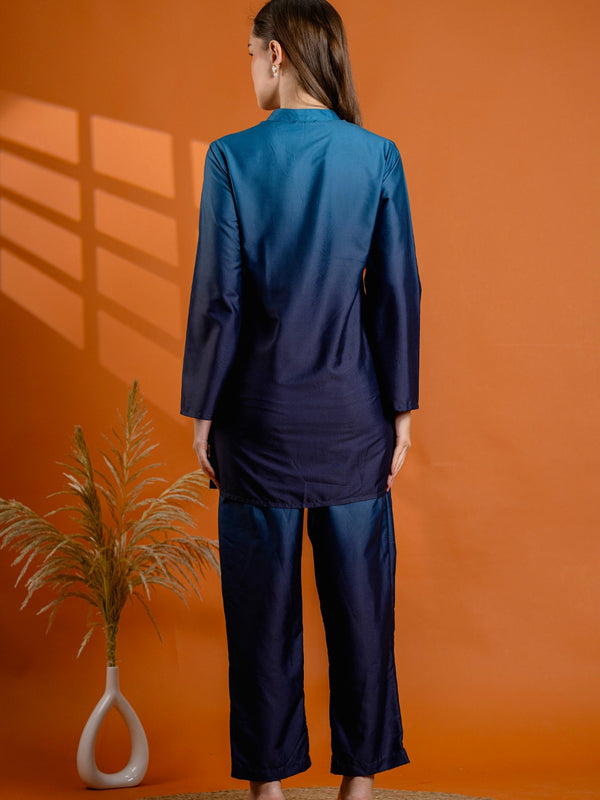 Blue Collar Rayon Co Ord Set