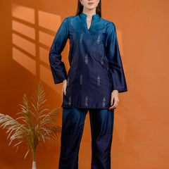 Blue Collar Rayon Co Ord Set