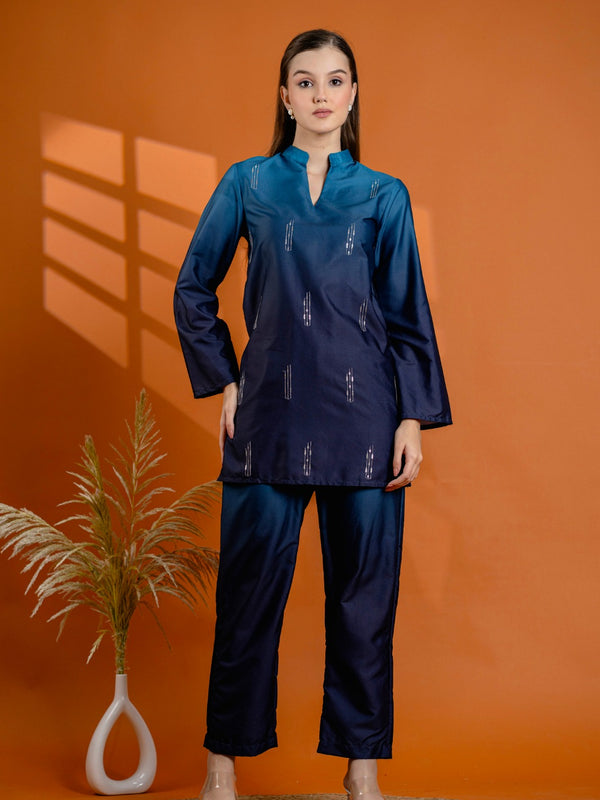 Blue Collar Rayon Co Ord Set