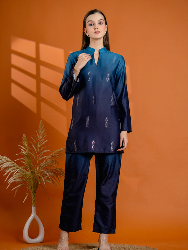 Blue Collar Rayon Co Ord Set