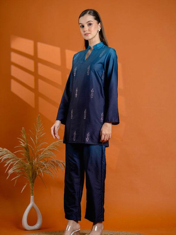 Blue Collar Rayon Co Ord Set