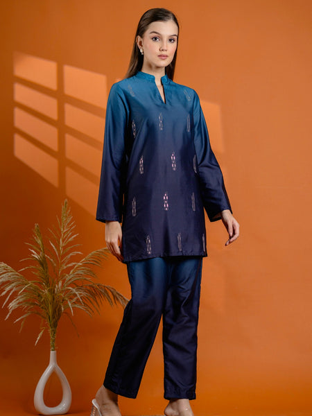 Blue Silk  Co Ord Set