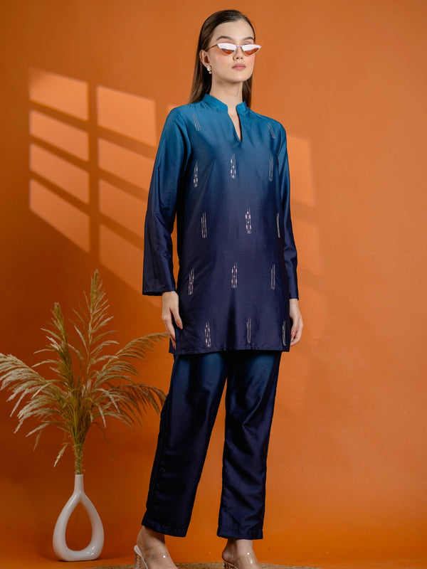 Blue Collar Rayon Co Ord Set