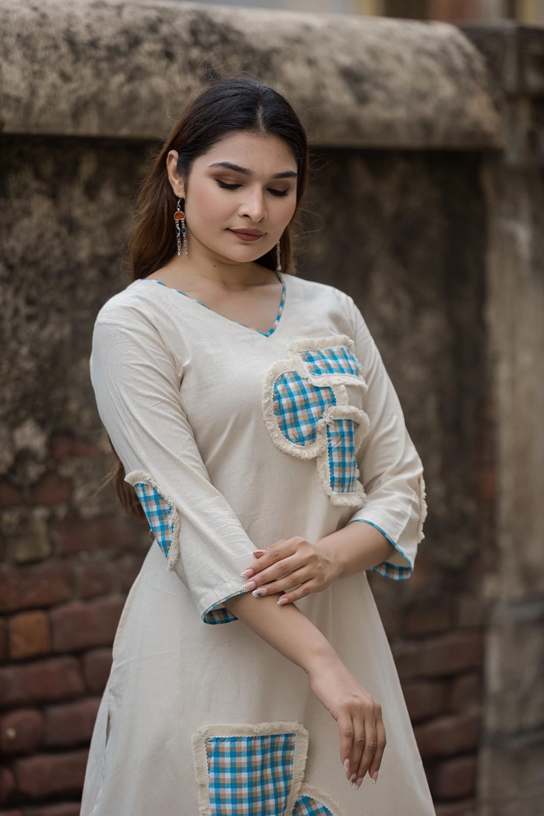 Ivory Artistic Patchwork Co-Ord Set