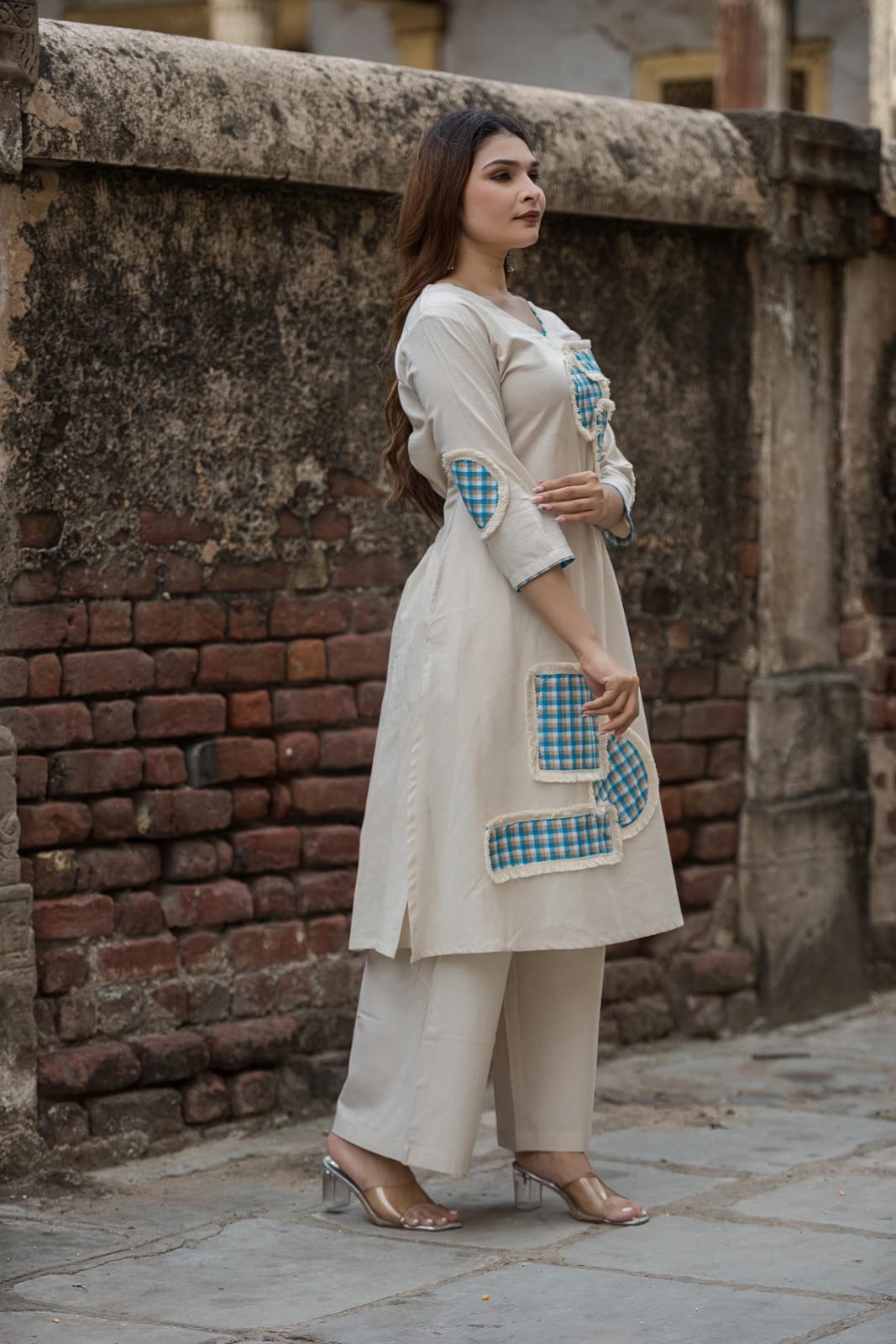 Ivory Artistic Patchwork Co-Ord Set