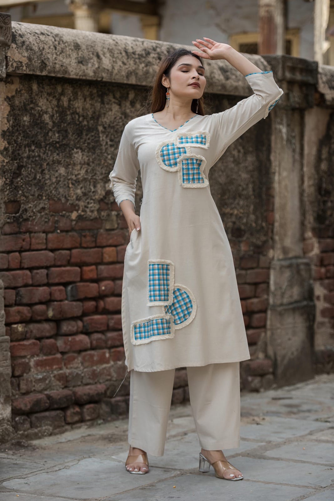 Ivory Artistic Patchwork Co-Ord Set