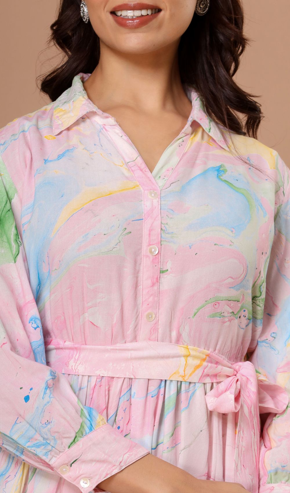 Marble Printed Shirt Pattern Co-ords Set