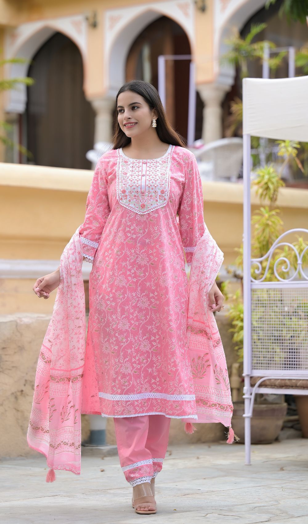 Pastel Pink Cotton Suit Set