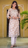 Sand Printed Embroidered Suit Set