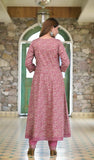 Mauve Printed Anarkali Suit Set