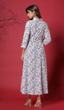 White Printed Maxi Dress with Shoes