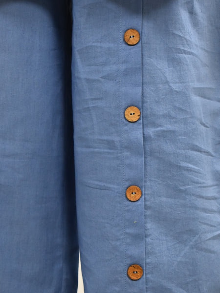 Elegant Stylish Blue Top & Wide Leg Pant Set