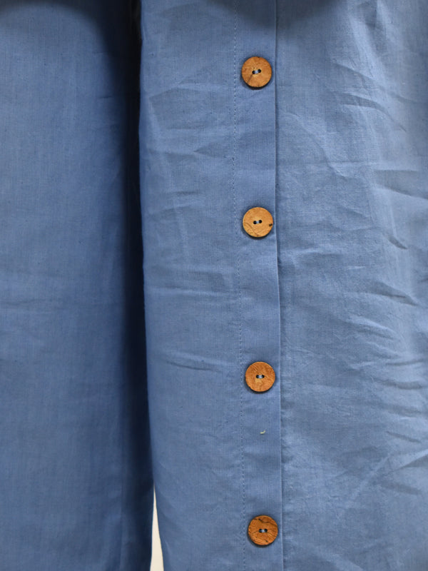 Elegant Stylish Blue Top & Wide Leg Pant Set