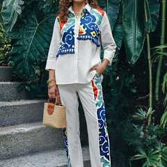 Tropical Muse Embroidered Cotton Co-ord Set