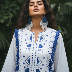 Ivory Bloom Embroidered Cotton Co-Ord Set