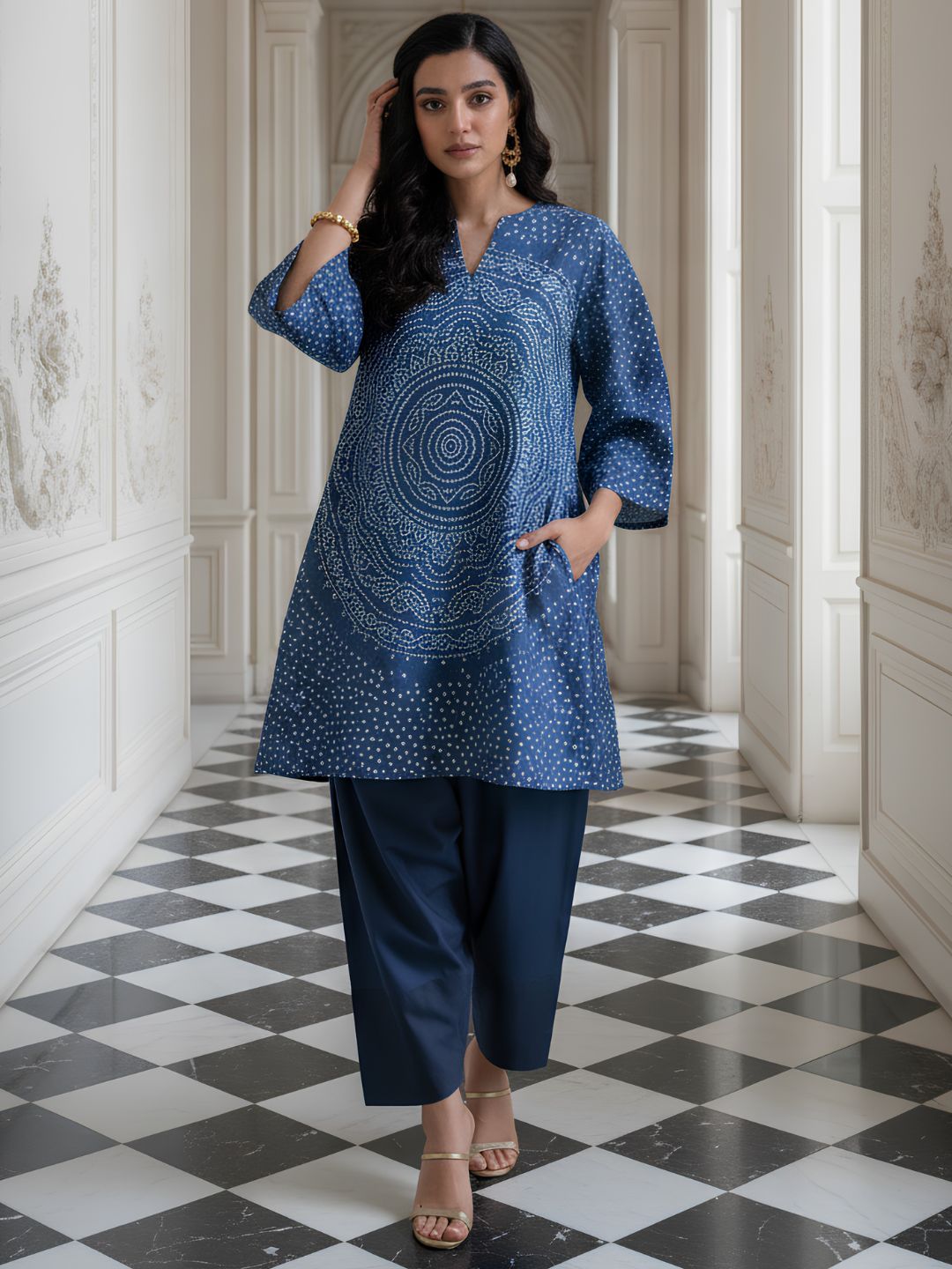 Premium Indigo Festive Co-Ord Set for Celebrations
