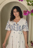 Flawless White Embroidered Cotton Midi Dress