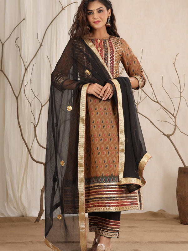 Cotton Tan Brown Kurta for Girls