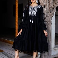 Embroidered Midi Dress