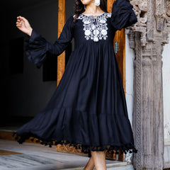 Embroidered Midi Dress