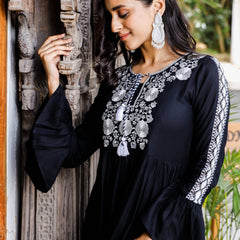 Embroidered Midi Dress