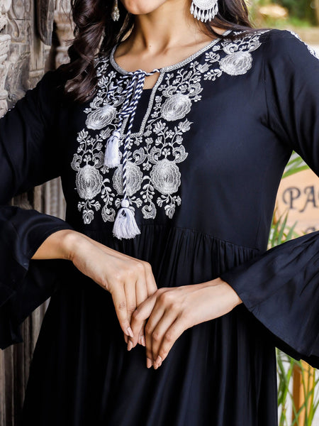 Embroidered Midi Dress