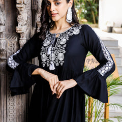 Embroidered Midi Dress