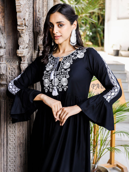 Embroidered Midi Dress