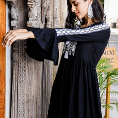 Embroidered Midi Dress