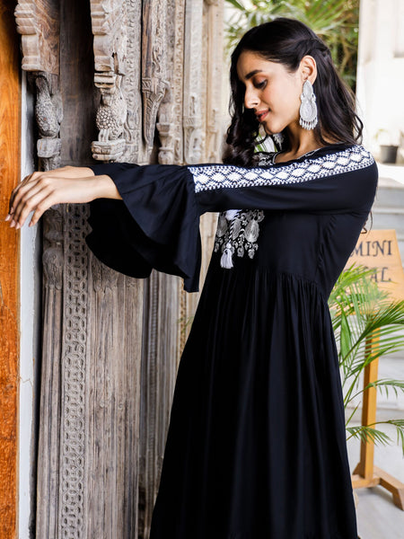 Embroidered Midi Dress