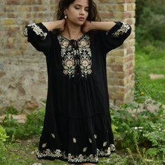 Embroidered Mini Dress