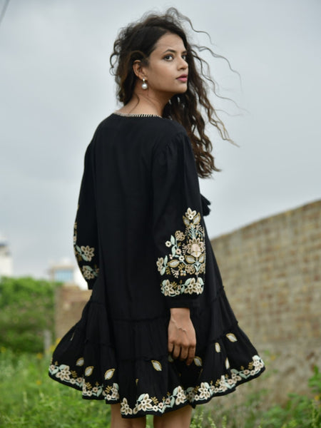 Embroidered Mini Dress