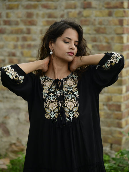 Embroidered Mini Dress