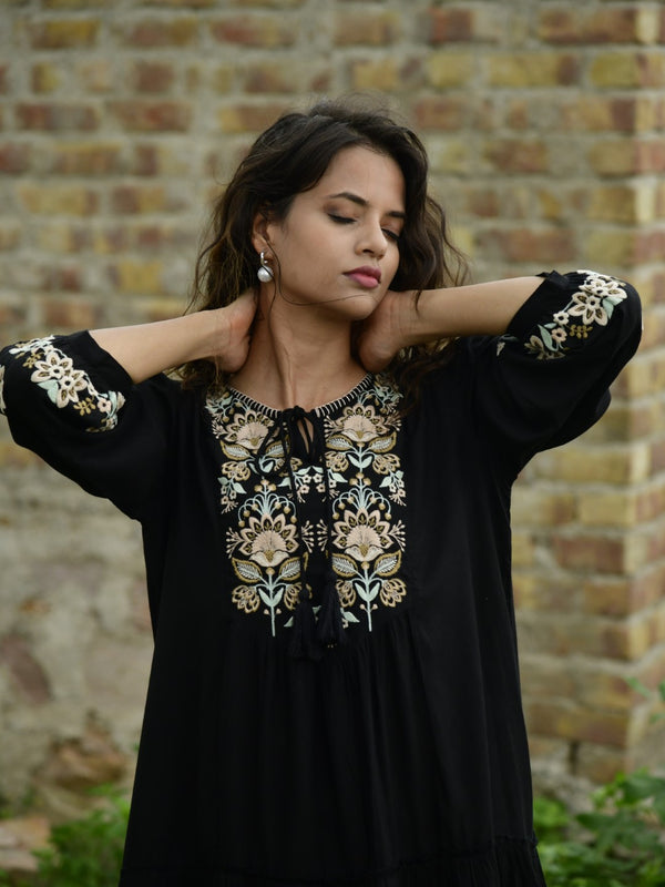 Embroidered Mini Dress