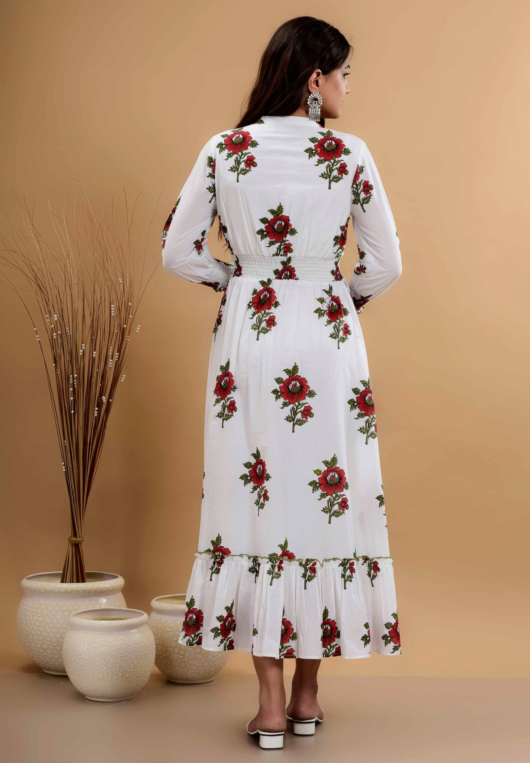 White Printed Maxi Dress 