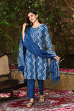 Indigo Printed Cotton Kurta Set