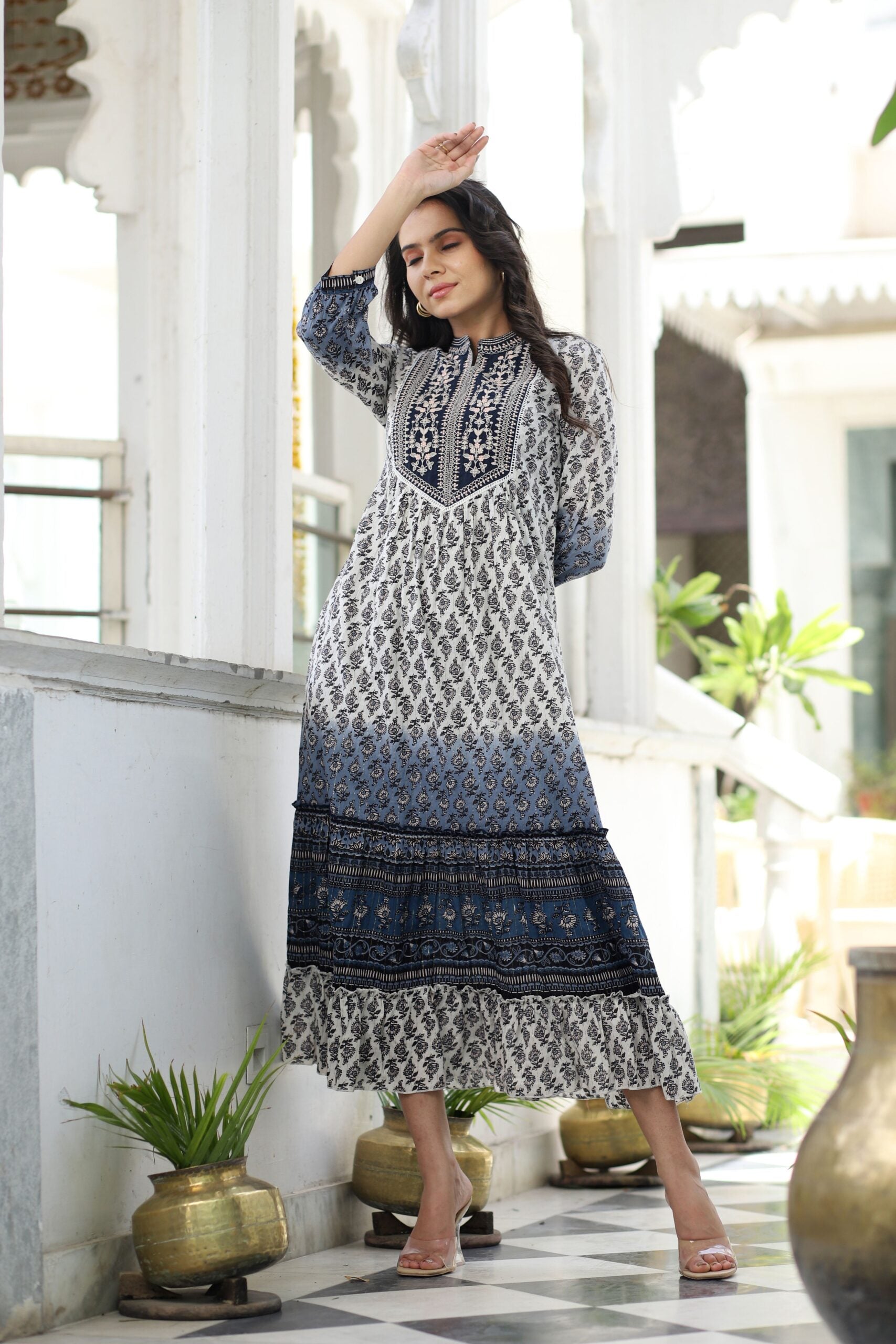 Embroidered Midi Dress