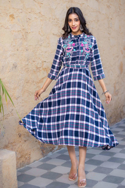 Check frock outlet kurti