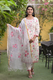 Designer Suit Set with Handbrush Dupatta Set