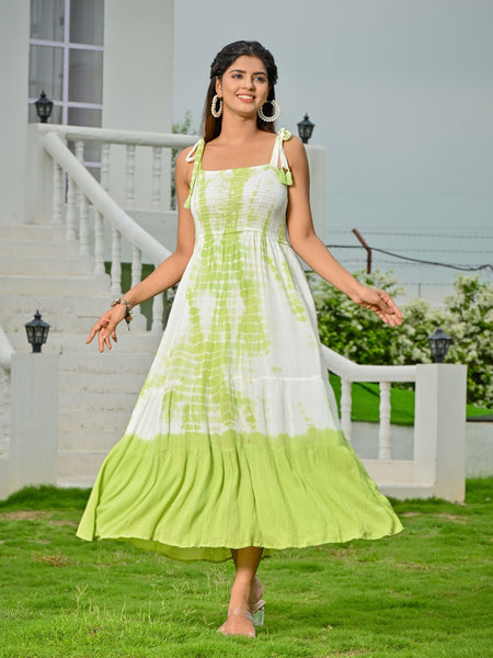 Diana Green Tie & Dye Maxi Dress