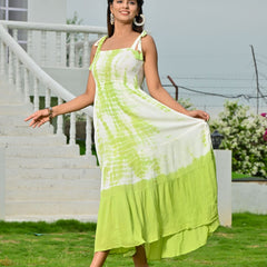 Diana Green Tie & Dye Maxi Dress