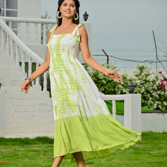 Diana Green Tie & Dye Maxi Dress